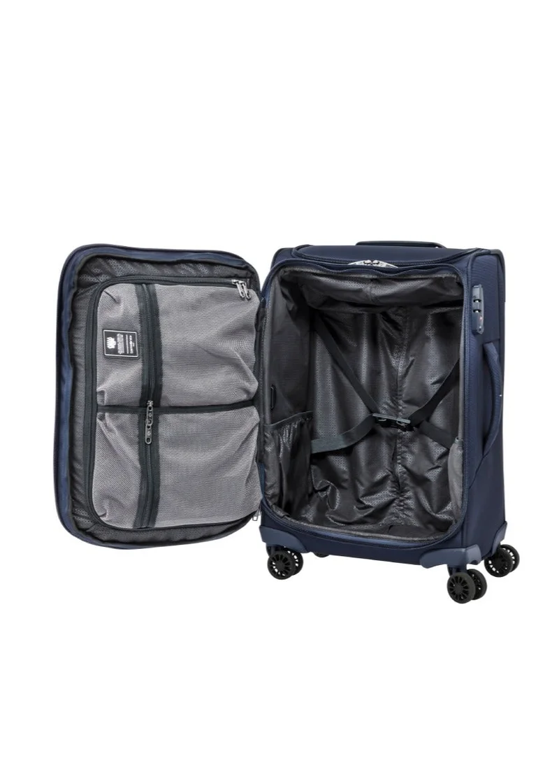 Samsonite  Hexel Suitcase Cabin Size 56 cm / 20 inch, 4 Spinner Wheels, 100% Nylon, Navy|TSA Lock|Trifold Garment Bag|Shoe Bag|Expandable|Front Storage Compartment|Top Storage Pocket - 10 Years International Warranty  | Best Price UAE